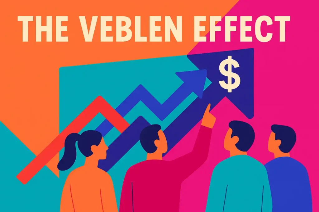 Group of professionals observing an upward sales graph symbolizing the Veblen Effect in pricing