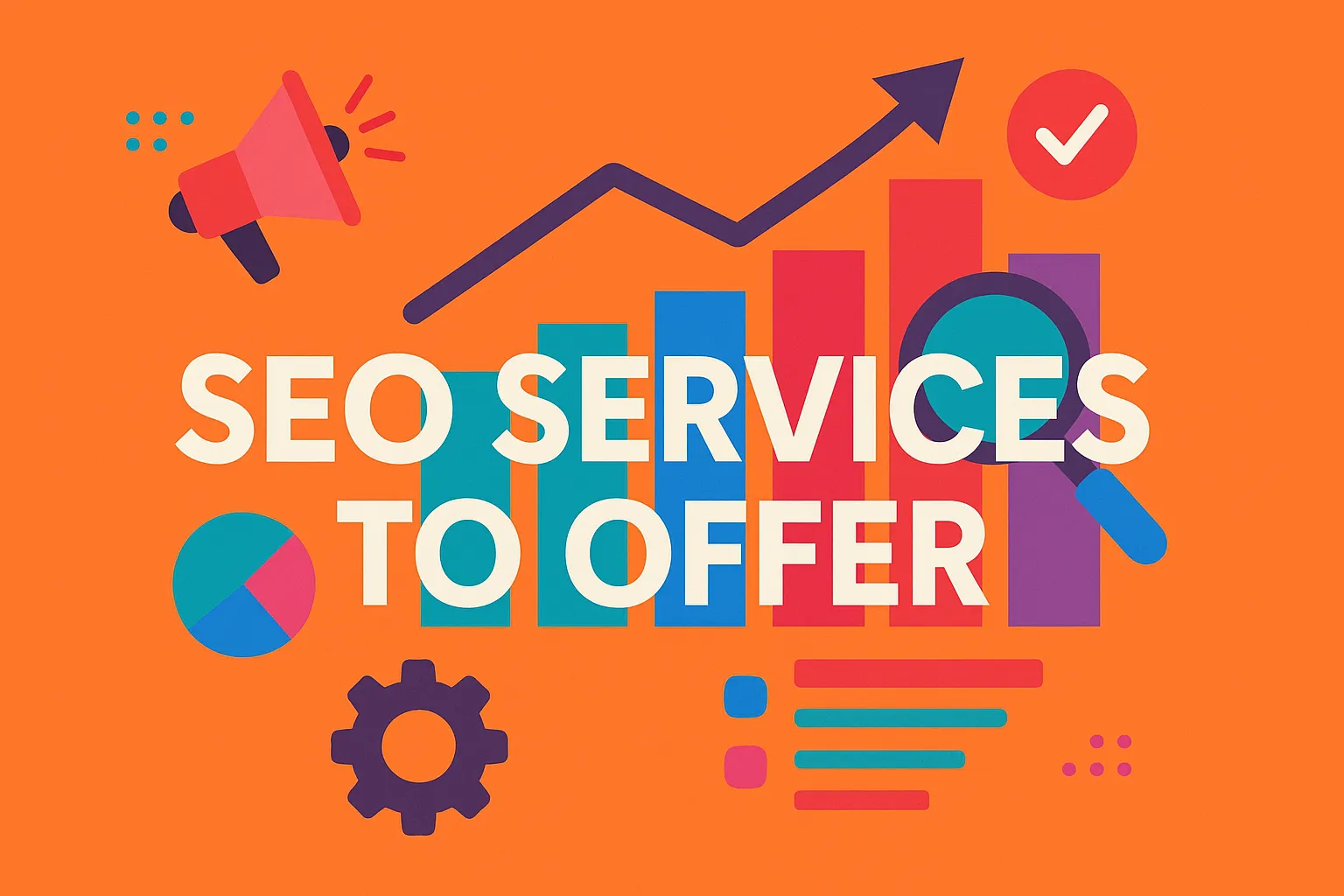Modern infographic highlighting trending SEO services to offer for digital marketers and agencies.