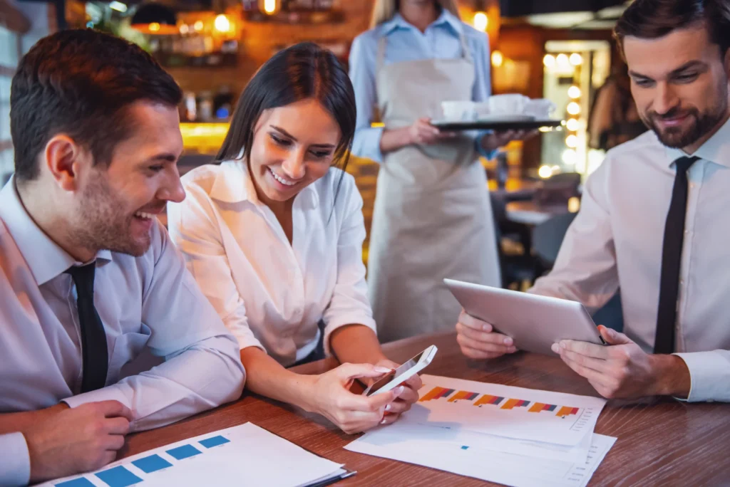 Restaurant marketing companies illustration showing branding, advertising, growth strategy, and customer engagement concepts